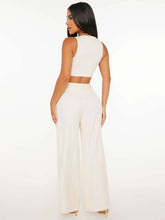 PETITE Button Front Vest Jacket & Wide Leg Pants